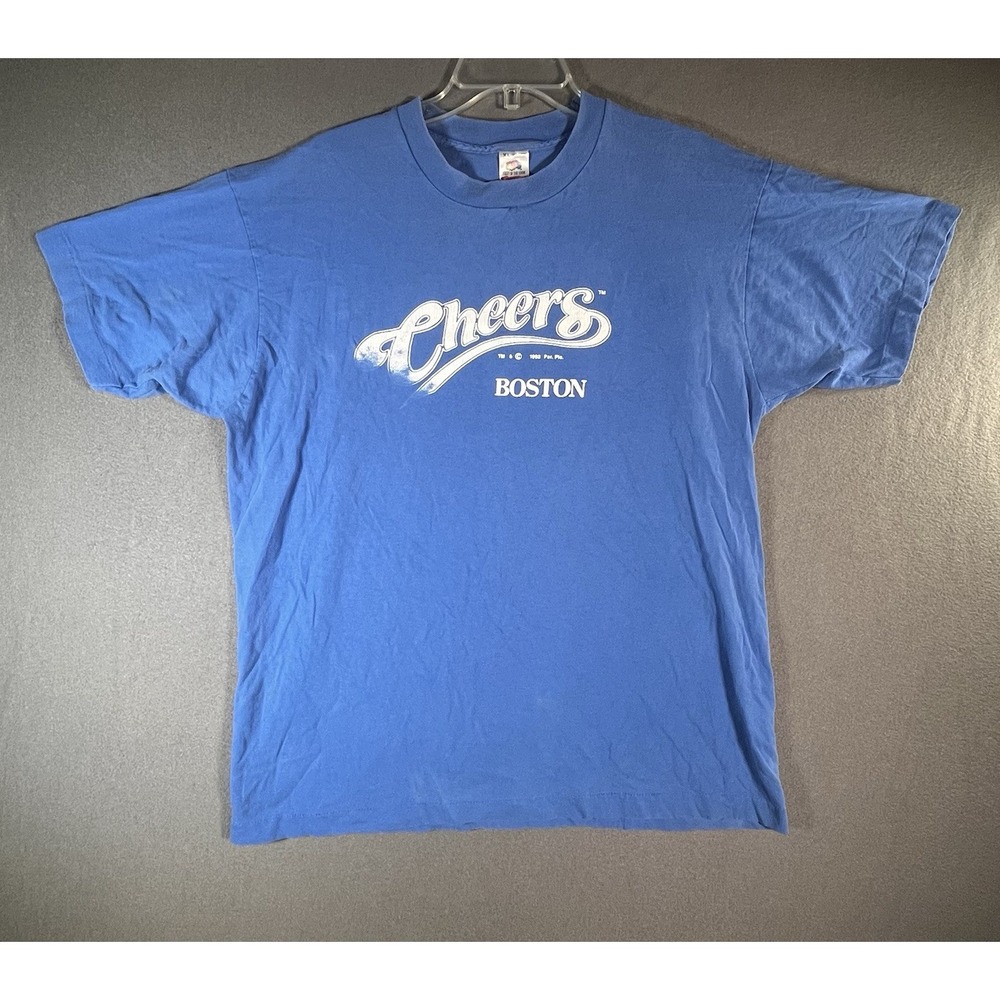 Cheers Boston Bar Shirt Short Sleeve Blue XL Single Stitch Fruit Of The Loom USA